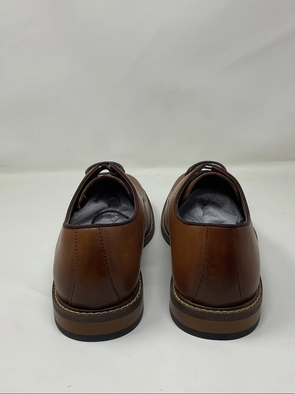 Men's Tan Leather Derby Shoes - Sleek Dress Oxfords size 10
